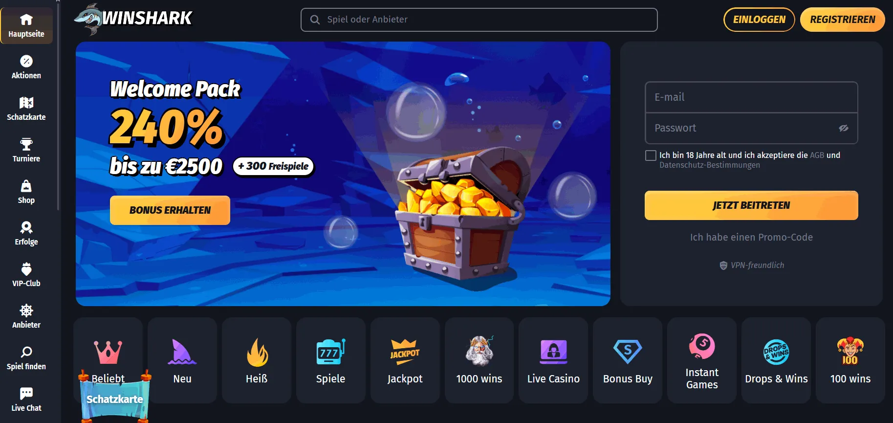 Winshark neues Casino